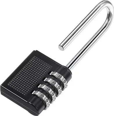 Immagine prodotto di Lucchetto a combinazione a 4 cifre – Per armadietti, cassette degli attrezzi, cassette postali, cancelli (nero)