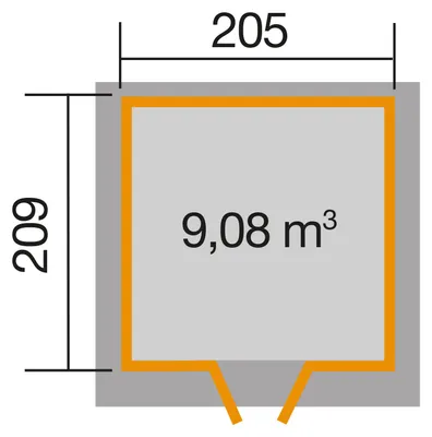 Produktbild von WEKA 227.2121.10400 Gartenhaus/Blockbohlenhaus Vinea mit Doppeltür ; Größe: 1 ; Farbgebung: Naturbelassen ; Wandstärke: 21 mm ; Maße (LxBxH): 209 cm x 205 cm x 217 cm ; Seitenwandhöhe: 207 cm