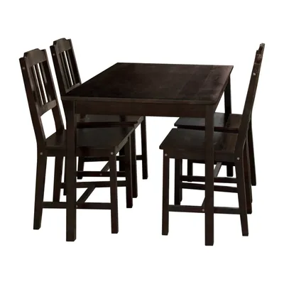Obrázok produktu pre Stôl + 4 stoličky 8849 tmavohnedý lak