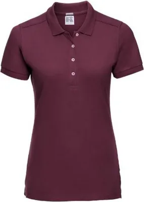 Produktbild von Russell Damen Stretch Polo-Shirt, Kurzarm BC3256 (L) (Burgunderrot)