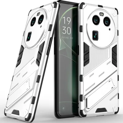 Produktbild von Armor Hülle für Oppo Find X6, Hybrid PC TPU Bumper Stoßfestes Schutzhülle mit Standfunktion Orange