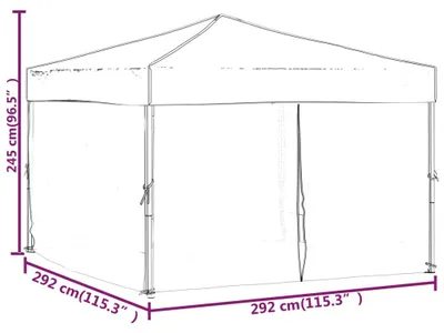 Obrázok produktu pre vidaXL Párty stan skladací s bočnými stenami antracitový 3x3 m