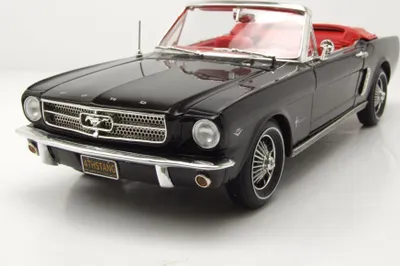 Produktbild von Auto World 1312 Ford Mustang Convertible 1964 schwarz 1:18