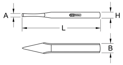 Productafbeelding van KS TOOLS Beitel 162.0282, 9 mm, chroom-molybdeenstaal, 80 g