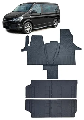 Für VW T6 T6.1 Multivan ab 2019- Premium Gummi Fußmatten 8-teilig Vorn + Hinten in der Farbe von Carparts-Online GmbH