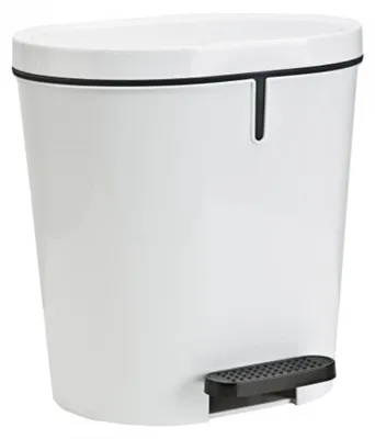 Produktbild von Sunware Treteimer Zamora 8 Liter weiß - Kunststoff Mülleimer Badezimmer