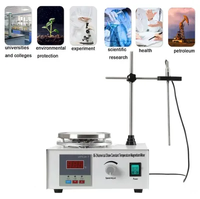 Zdjęcie produktu dla Cyfrowy mieszadło magnetyczne – płyta grzewcza z mieszadłem magnetycznym – 200 W – 0–2000 obr./min – duża pojemność – stal nierdzewna 304 – urządzenie stołowe