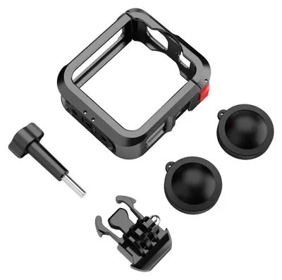 Immagine prodotto di Telaio Cage per GoPro Max 2: custodia protettiva in alluminio con doppio attacco a slitta