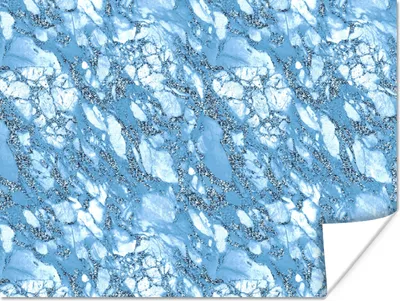 Produktbild von MuchoWow® Poster Marmor - Glitter - Blau 120x90 cm - Wandbild