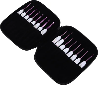 Image de Set de crochets,Set d'outils de tricot,Crochets ergonomiques,Outils de tricot DIY,Set de crochets en aluminium,Crochets ergonomiques pour dentelle