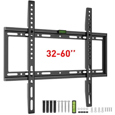 Immagine prodotto di Supporto a muro per televisore - Staffa universale fissa - Per televisori da 81-152 cm - Capacità di carico fino a 50 kg - Metallo - Nero