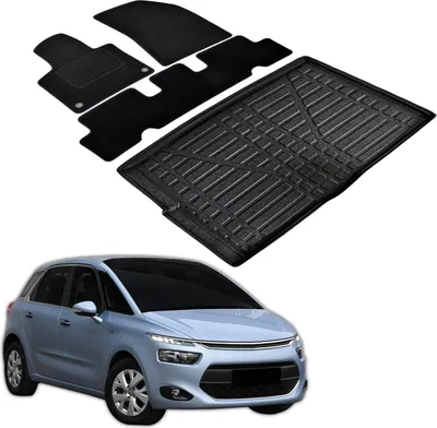 Image de Ensemble Tapis Velours Sur Mesure et Coffre TPE pour Citroen C4 Picasso 2013-2019 5-sièges