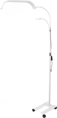 Image de Lash Light Eyelash Tech Extensions, lampe sur pied rétractable, 3200-5600 K, avec support pour téléphone portable, socle à roulettes pour les sourcils, les ongles, blanc, prise UE