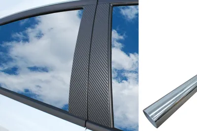 Produktbild von 6x PREMIUM A B C Säule Tür Leisten Auto Folie Set in Chrom für viele Fahrzeuge
