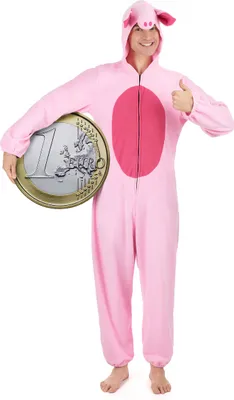 Immagine prodotto di Costume da uomo da maiale rosa-rosa - taglia unica