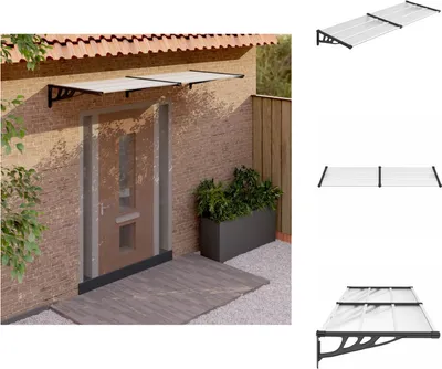 Zdjęcie produktu dla vidaXL Daszek nad drzwi czarny i przezroczysty 239x90 cm poliwęglan - Markizy