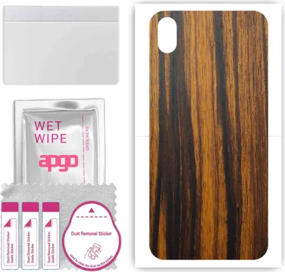 Produktbild von apgo Rückseite Schutzfolie, Skin, kompatibel mit Doogee X11, Hinten Displayschutzfolie aus Vinylfolie, kratzfest, einfache Montage - Tigerwood