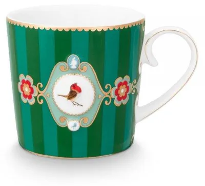 Image de PIP STUDIO Love Birds Medallion Tasse à rayures verte 150ml