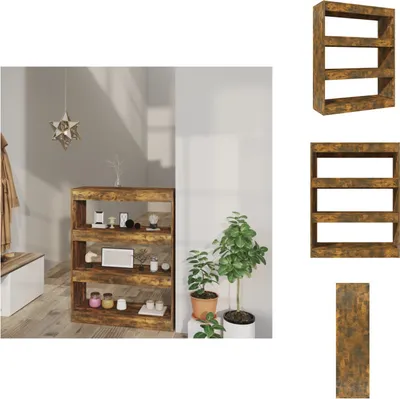 Obrázok produktu pre vidaXL Údený dubový regál/rozdeľovač izieb 80x30x103 cm materiál na báze dreva - Regály a police na knihy