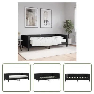 Produktbild von The Living Store Tagesbett mit Matratze Schwarz 100x200 cm Stoff
