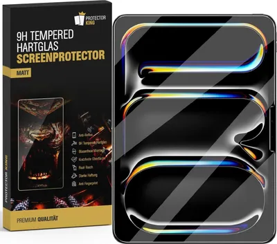 Produktbild von 6x 9H Panzerglas für iPad Pro 13 2024 matt Anti-Reflex entspiegelt echtes Tempered Glass Panzerfolie Displayschutz Schutzglas Schutzfolie Screen-Protector