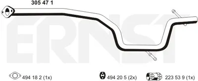 Produktbild von ERNST Abgasrohr Auspuffrohr für FORD MONDEO IV Turnier (BA7) 305471