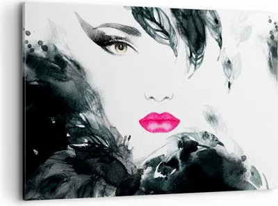 Produktbild von Bild auf Leinwand - Leinwandbild - Frau Abstraktion - 120x80cm - Wand Bild - Wanddeko - Wandbilder - Leinwanddruck - Bilder - Kunstdruck - Wanddekoration - Leinwand bilder - Wandkunst - AA120x80-3663