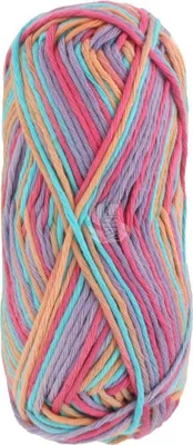 A ball of yarn with multiple colors.