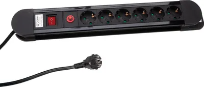 Produktbild von Perel Steckdosenleiste mit Schalter, Überlastschutz, 6 Schutzkontakt-Steckdosen, Kabel 1.5 m, 3G1.5,