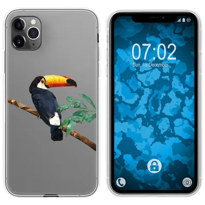 Produktbild von PhoneNatic Case kompatibel mit Apple iPhone 11 Pro Max Silikon-Hülle Vektor Tiere Tucan M5