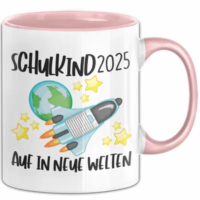 Produktbild von Trendation - Schulkind 2022 Einschulung Mädchen Junge Geschenk Schultüte Tasse Schulstart 1 Schultag Schuleinführung Schulanfang Geschenkidee Lustig (Rosa)