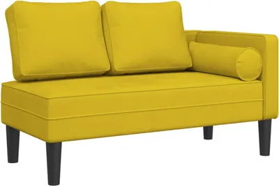 Immagine prodotto di vidaXL Chaise longue con cuscino in velluto giallo