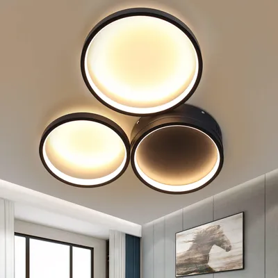 Immagine prodotto di ZMH Plafoniera LED 3 fiamme ad anello telecomando bianco caldo 3000K LED integrato permanentemente