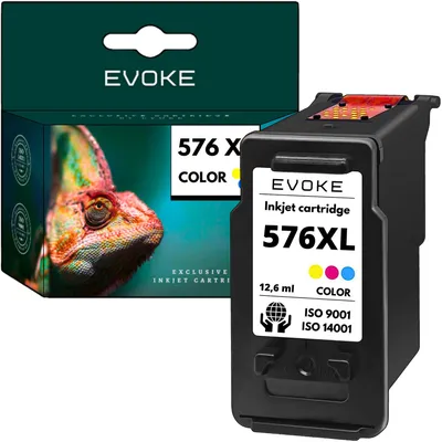 Obrázek produktu pro Evoke-Patronen, kompatibilní s tiskárnami Canon CL-576 XL CL576 5441C001, trojbarevná, objem 15 ml, kompatibilní s modely PIXMA TR4750, TR4751, TS3500 a TS3700