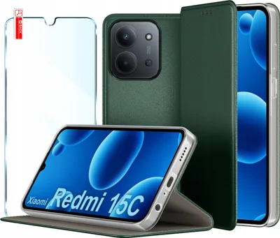 Obrázok produktu pre Kožené puzdro s MAGNETICKÝM uzáverom pre Xiaomi Redmi 15C 5G GLASS
