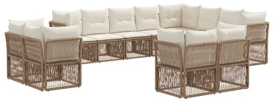 Immagine prodotto di Set divani da giardino 12 pezzi beige in polyrattan