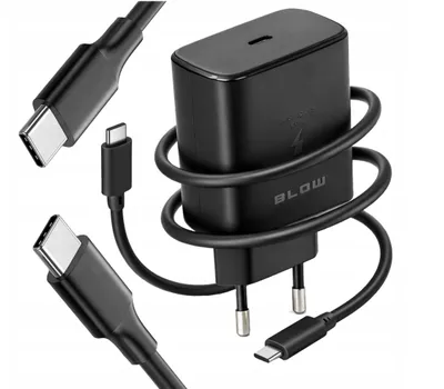 Produktbild von USB-C Ladegerät mit PD (Power Delivery) 45W, Schnellladung + USB-C Kabel, Netzteil, BLOW 76-034