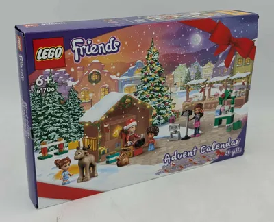 Produktbild von LEGO 41706 Friends Adventskalender 2022, 24 Weihnachtsspielzeuge inkl. Weihnachtsmann, Schneemann und Rentier-Figur, Geschenk zu Weihnachten für Kinder
