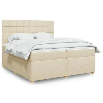Produktbild von (NEU 2026) Boxspringbett mit Matratze, Doppelbett moderne, Creme 200x200 cm - Stoff - Klassische Betten - 116.18 kg