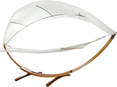 Produktbild von TolleTour Hängematte mit Gestell Lärchenholz Hängematten Hängesitz Hängemattenset Outdoor Stabhängematte 415cm