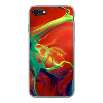 Produktbild von MuchoWow® Handyhülle Schutzhülle Hülle für iPhone SE 2020 Kunst - Tinte - Farben - Psychedelisch Silikon Softcase Handy Hülle - Kartenbesitzer