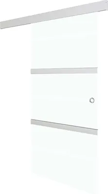Image de vidaXL Porte coulissante avec Softclose verre ESG et aluminium 76x205 cm