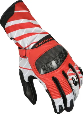 Produktbild von Macna Krown perforierte Motorrad Handschuhe, schwarz/rot/weiß, XL