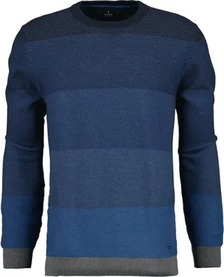 Ragman Pullover Strickpullover gestreift in blau