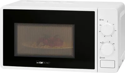 Produktbild von Clatronic Mikrowelle mit 20L Garraum & Garraumbeleuchtung | Microwave mit 6 Leistungsstufen | Microwellengerät mit 30-Min.-Timer | Microwelle mit Ø24,5 cm Drehteller | 700W | MW 791 weiß