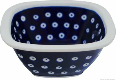 Produktbild von Original Bunzlauer Keramik 400 ml viereckige Schüssel Schale mit Muster im Inneren 14x14x6 cm Dessertschale Müslischale Kompttschale im Design 42