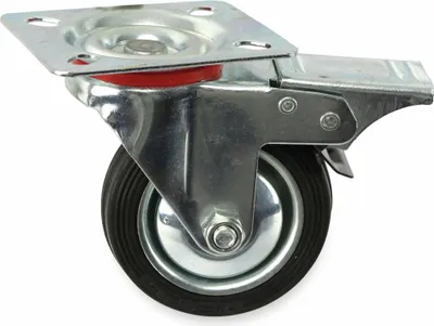 Immagine prodotto di Ruota girevole in gomma piena con freno 75 mm Ruota da trasporto Masterproof 2075