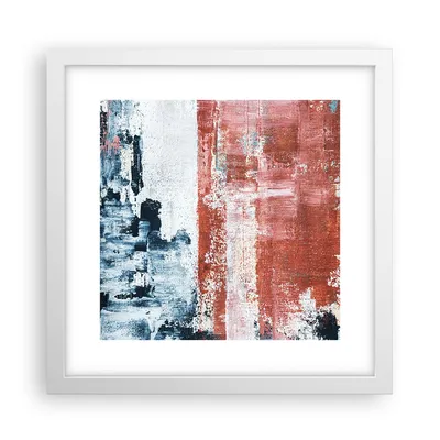 Produktbild von Gerahmtes Poster - Weißer Rahmen - Abstraktion Marine Rot - 30x30 cm - Wand Bild - Wanddeko - Wandbilder - Kunstposter - Wandposter - Bilderrahmen - Bilder - Kunstdruck - P2WAC30x30-4883
