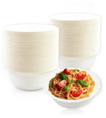 Immagine prodotto di Omgoods - 100 ciotole di carta biodegradabili per zuppe, ideali per feste e picnic