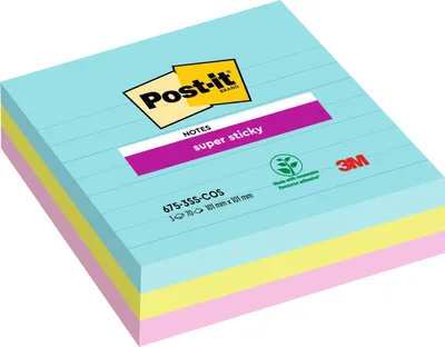 Obrázek produktu pro Post-it® Super Sticky Notes Cosmic Collection Lined velký formát 101x101mm